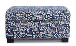 Tami Rectangular Accent Ottoman - Dark Blue