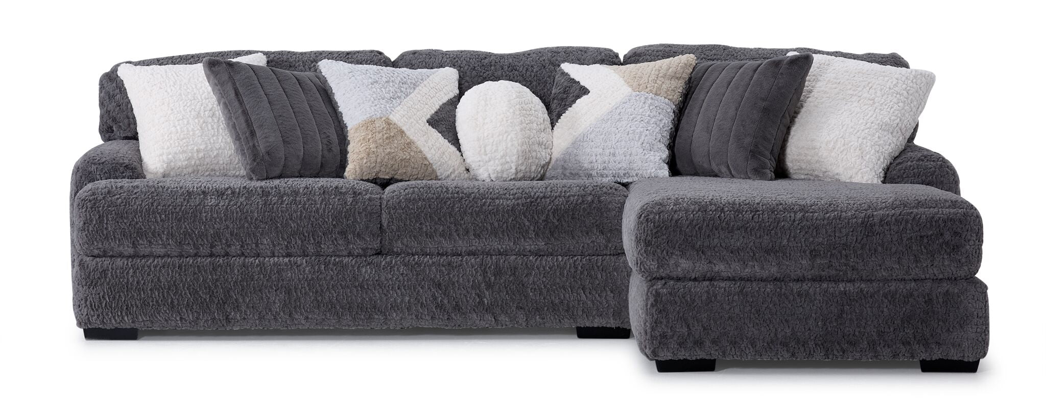 Teddy 2-Piece Sectional with Right-Facing Chaise-Grey