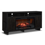 Tessan 64" Fireplace Media Console – Dark Grey, Brown