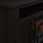 Tessan 64" Fireplace Media Console – Dark Grey, Brown