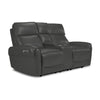 Theo Causeuse inclinable électrique en cuir à double inclinaison avec console – granite