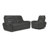 Theo Ens. Sofa et fauteuil inclinables électriques en cuir à double inclinaison – granite