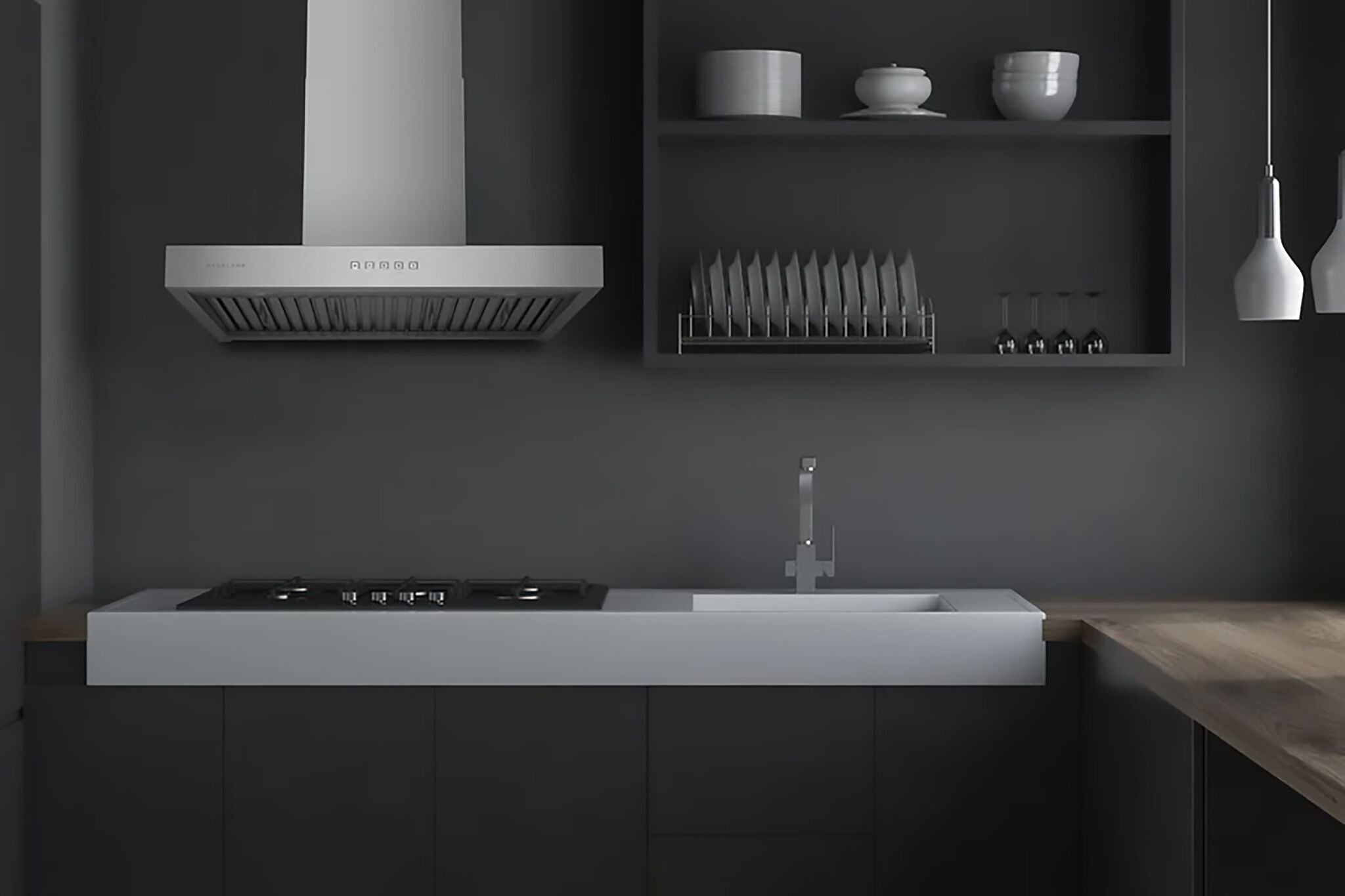 Hauslane Stainless Steel 30" 800 CFM Wall Mount Range Hood - WM-730SS-30