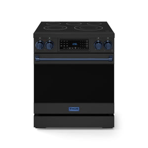 Thor Kitchen Série Gordon Ramsay Cuisinière électrique professionnelle autonome 4,55 pi³ acier inoxydable noir RSE30B-BLU