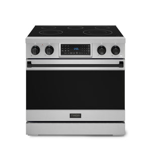 Thor Kitchen Série Gordon Ramsay Cuisinière électrique professionnelle autonome 6,0 pi³ acier inoxydable RSE36-BLK