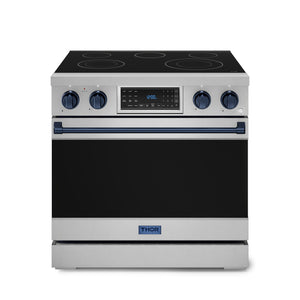 Thor Kitchen Série Gordon Ramsay Cuisinière électrique professionnelle autonome 6,0 pi³ acier inoxydable RSE36-BLU