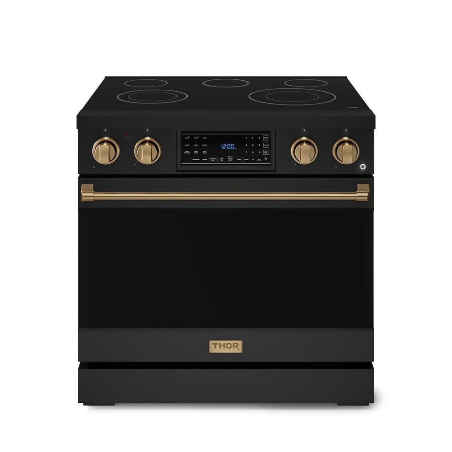Thor Kitchen Black Stainless Steel Freestanding Professional Electric Range|Gordon Ramsay Series (6 cu.ft) - RSE36B-BRZ
