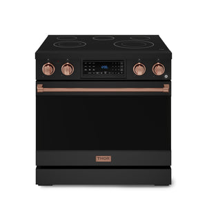 Thor Kitchen Black Stainless Steel Freestanding Professional Electric Range|Gordon Ramsay Series (6 cu.ft) - RSE36B-RSG