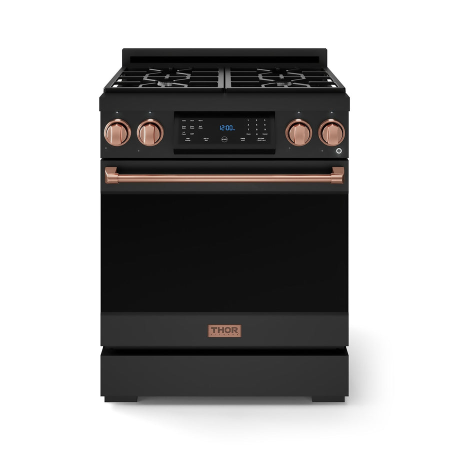 Thor Kitchen Black Stainless Steel Freestanding Professional Gas Range|Gordon Ramsay Series (4.55 cu.ft.) - RSG30B-RSG