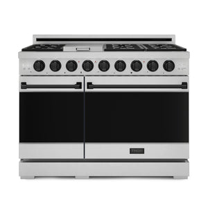 Thor Kitchen Série Gordon Ramsay Cuisinière au gaz professionnelle autonome 7,0 pi³ four double acier inoxydable RSG48E-BLK