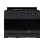 Thor Kitchen Black Stainless Steel Freestanding Professional Double Oven Gas Range|Gordon Ramsay Series (7 cu.ft.) - RSG48EB-BLU