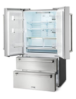 Thor Kitchen 36" 22.5 Cu. Ft. Stainless Steel French Door Refrigerator with Ice Maker - TRF3602
