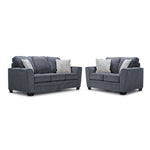 Tilley Sofa and Loveseat Set - Charcoal