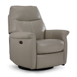 Torino Leather Power Recliner - Silver Grey