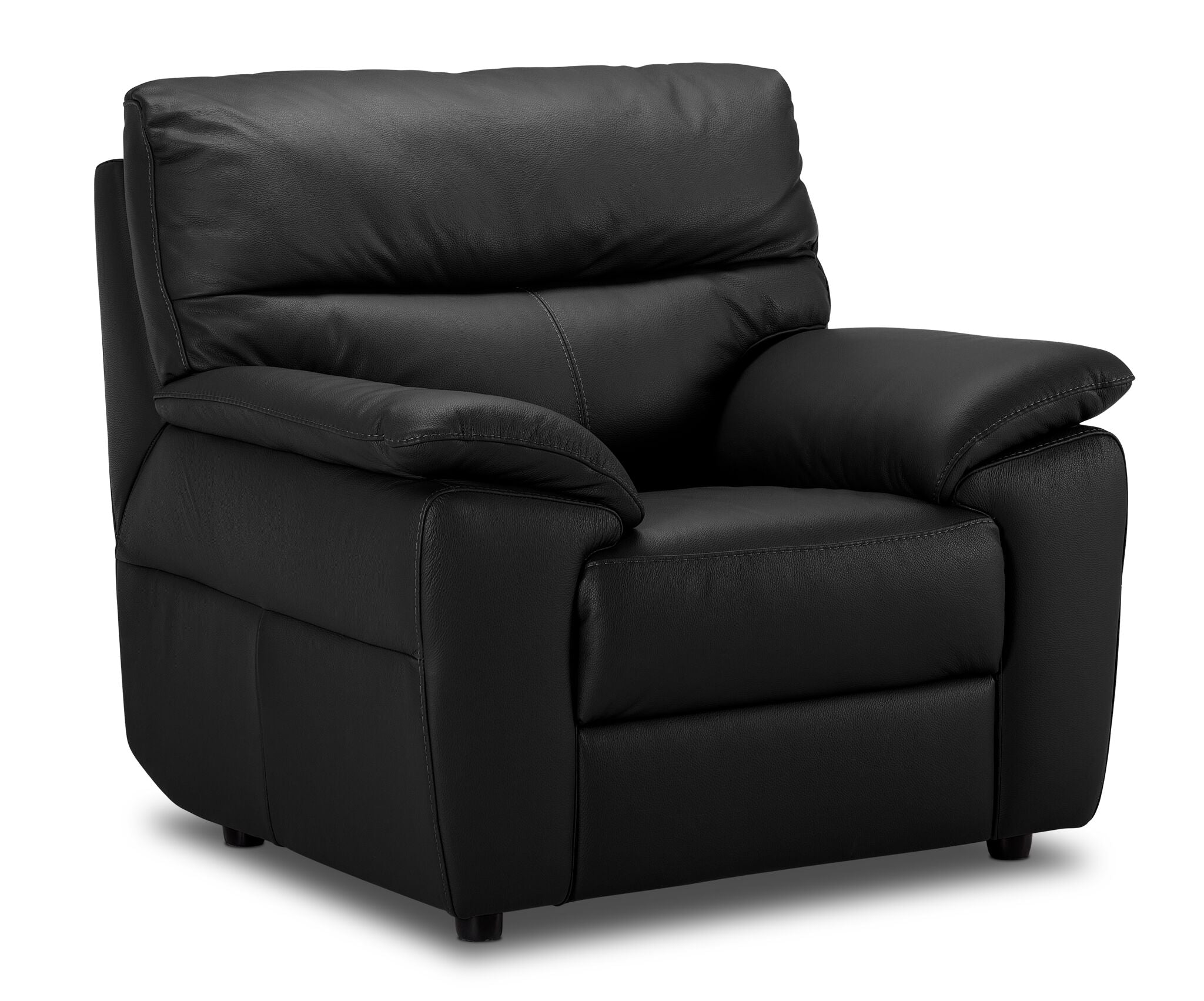 Toscana Leather Sofa, Loveseat and Chair Set - Black