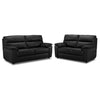 Toscana Ens. Sofa et causeuse en cuir - noir