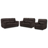 Toscana Ens. Sofa, causeuse et fauteuil en cuir - chocolat