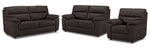 Toscana Leather Sofa, Loveseat and Chair Set - Chocolate