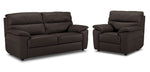 Toscana Leather Sofa and Chair Set - Chocolate