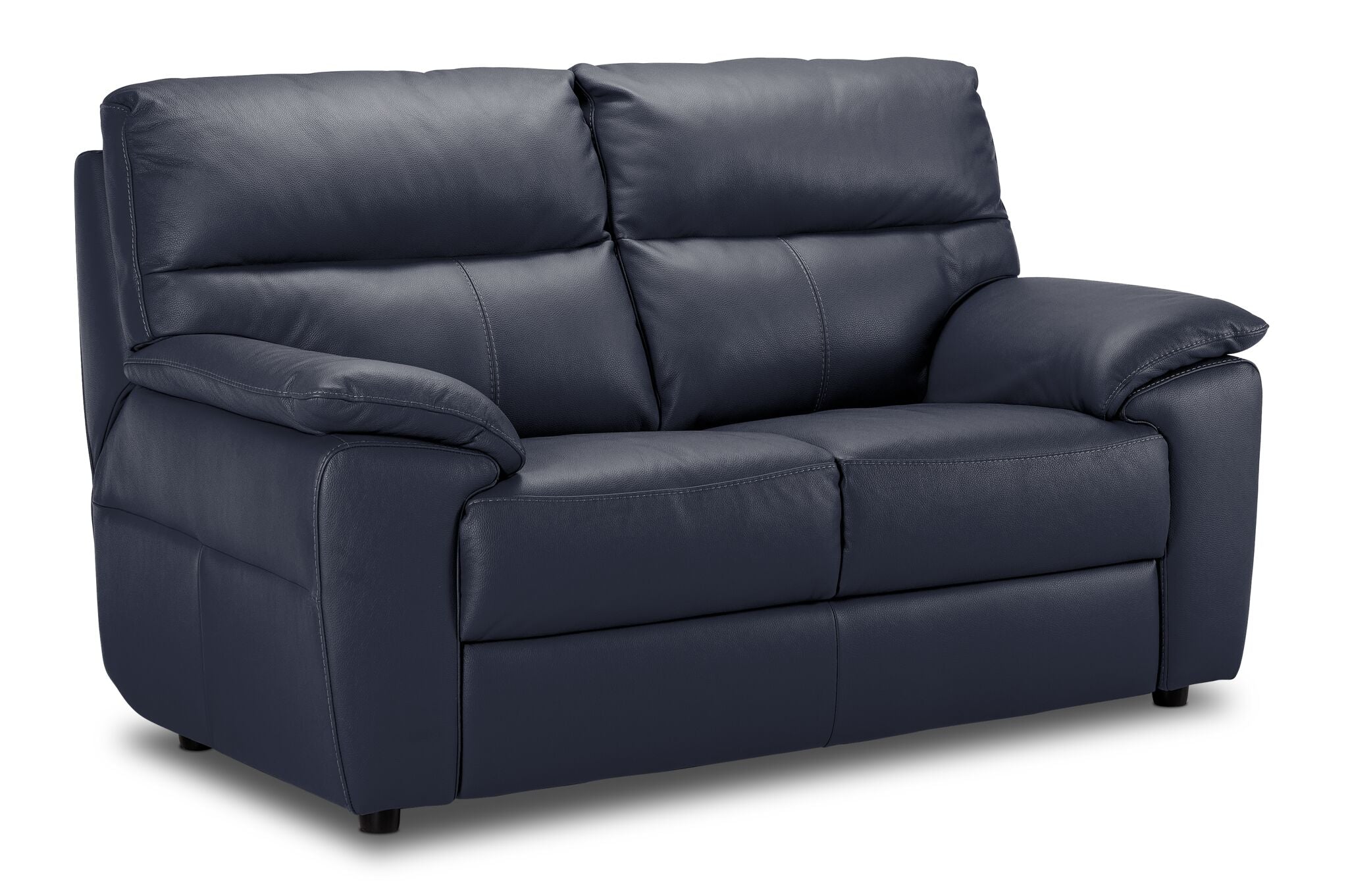 Toscana Leather Sofa and Loveseat Set - Navy Blue