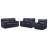 Toscana Ens. Sofa, causeuse et fauteuil en cuir - marine