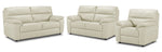 Toscana Leather Sofa, Loveseat and Chair Set - White