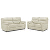 Toscana Ens. Sofa et causeuse en cuir - blanc