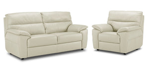 Toscana Ens. Sofa et fauteuil en cuir - blanc