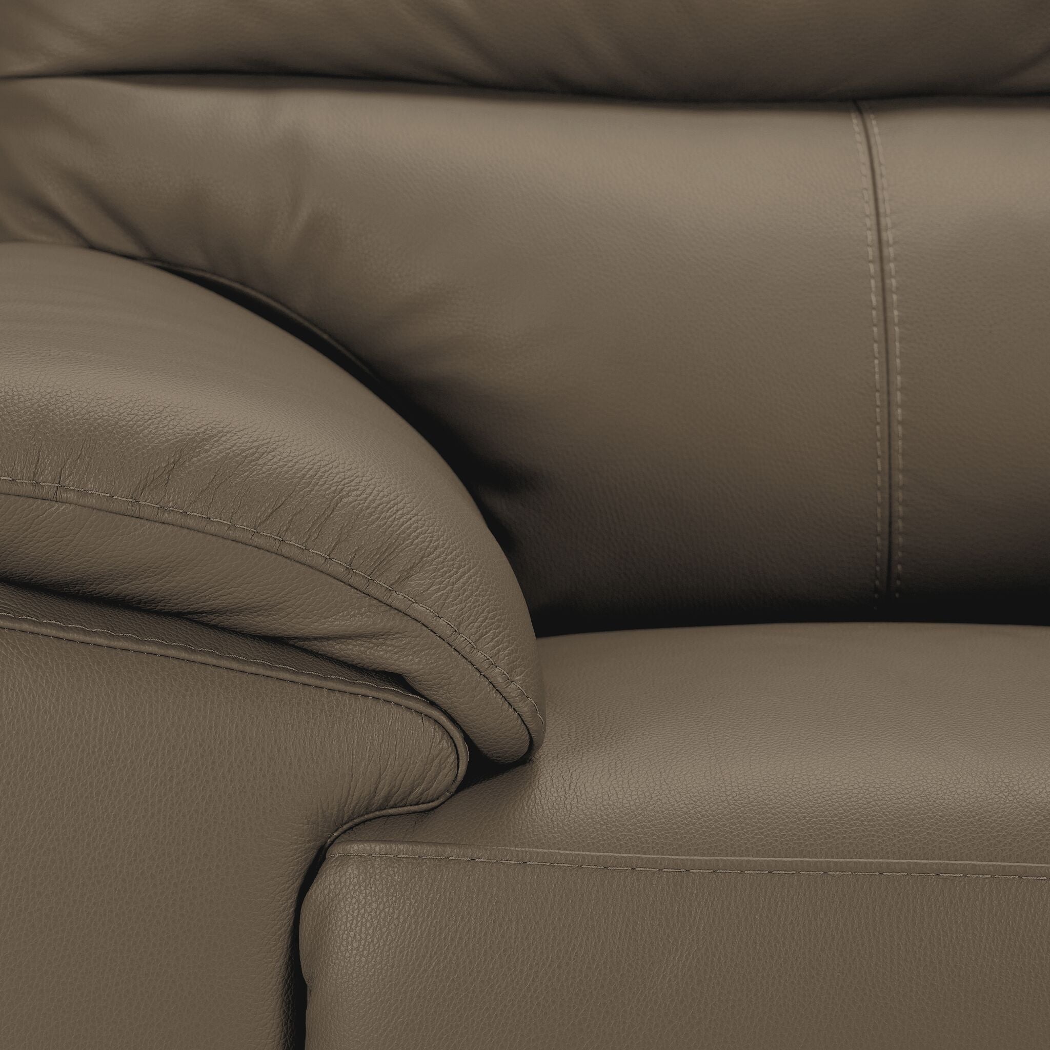 Toscana Leather Sofa and Chair Set - Taupe