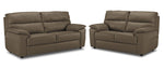 Toscana Leather Sofa and Loveseat Set - Taupe
