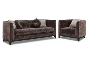 Tresor Ens. Sofa et fauteuil – brun foncé 