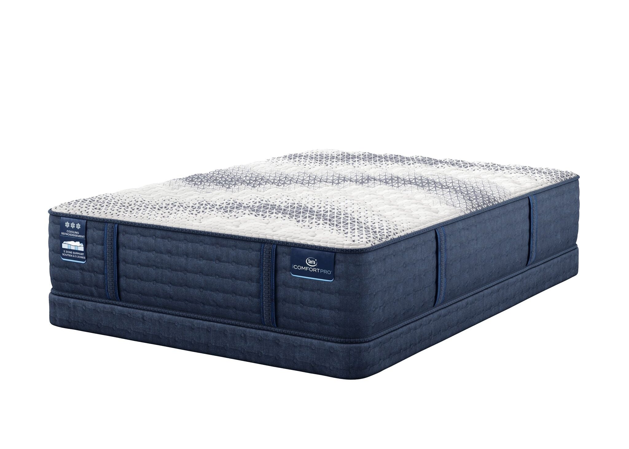 Serta iComfort PRO Tropea Tight Top Firm King Mattress and Low Profile Split Boxspring Set