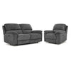 Vandelay Ens. Sofa et fauteuil inclinables électriques - gris