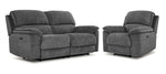 Vandelay Power Reclining Sofa and Chair Set - Grey