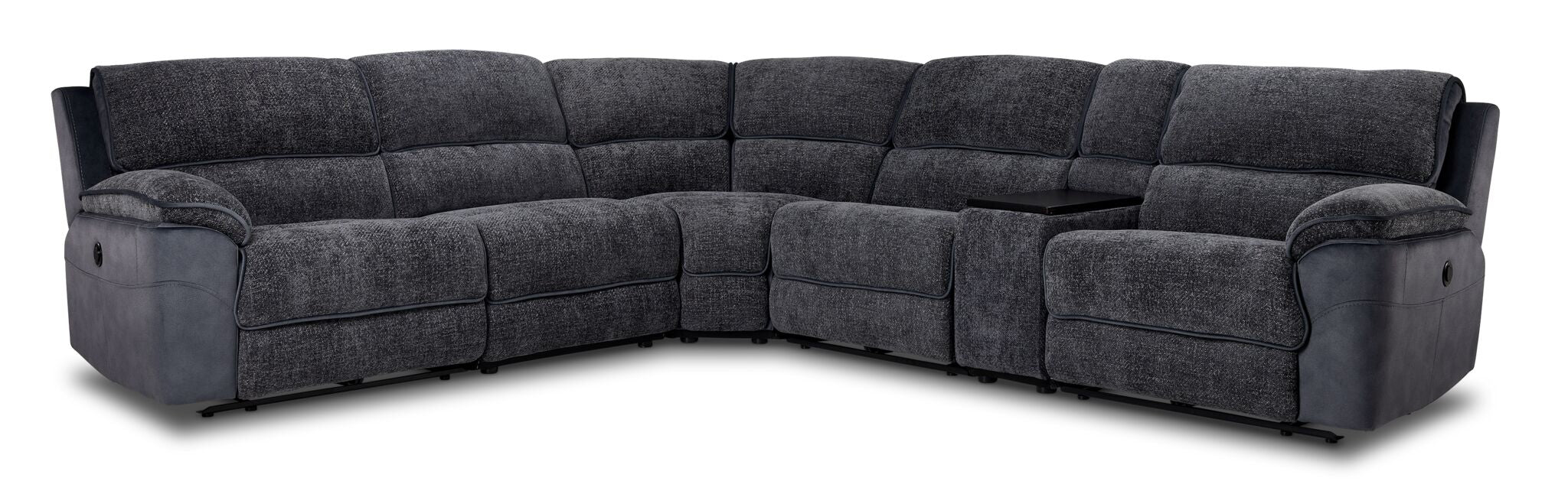 Vandelay 6-Piece Dual Power Reclining Sectional with Console - Blue