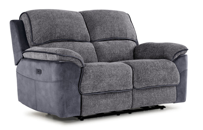 Vandelay Ens. Sofa et causeuse inclinables électriques - bleu | Léon