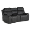 Velocity Sectionnel inclinable électrique cinéma maison 3 mcx en cuir avec 1 console en angle – gris foncé
