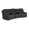 Velocity Sectionnel inclinable électrique cinéma maison 5 mcx en cuir avec 2 consoles en angle – gris foncé