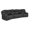 Velocity Sectionnel inclinable électrique cinéma maison 6 mcx en cuir avec 2 consoles en coin – gris foncé
