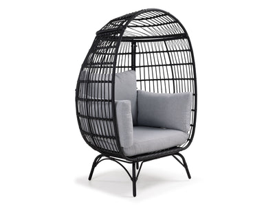 Venus Chaise coquille de jardin stationnaire - noir, gris