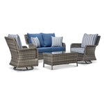 Veranda 4-Piece Outdoor Conversation Set - Grey, Blue