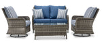 Veranda 4-Piece Outdoor Conversation Set - Grey, Blue