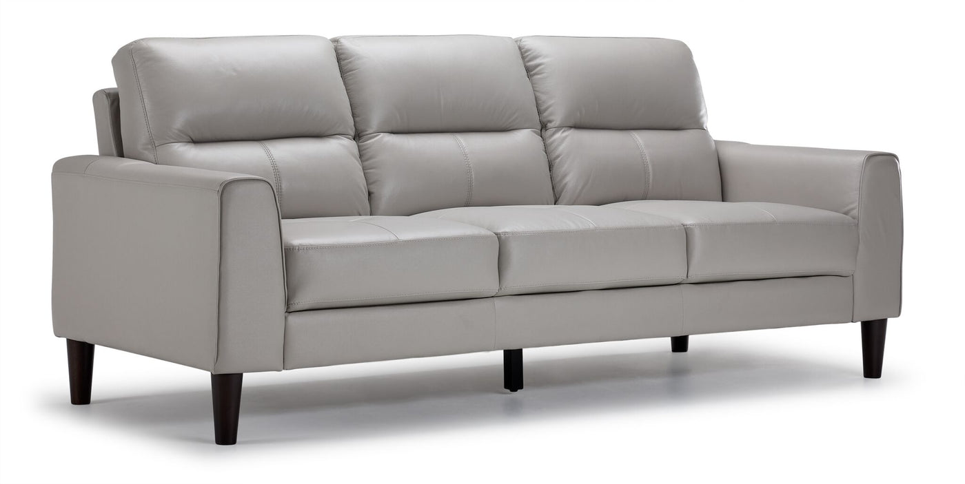Verissimo Leather Sofa and Loveseat Set - Silver