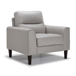 Verissimo Leather Sofa and Chair Set - Silver