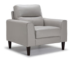 Verissimo Leather Sofa and Chair Set - Silver