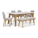 Vida 6 - Piece Dining Set- Natural Beige, Grey