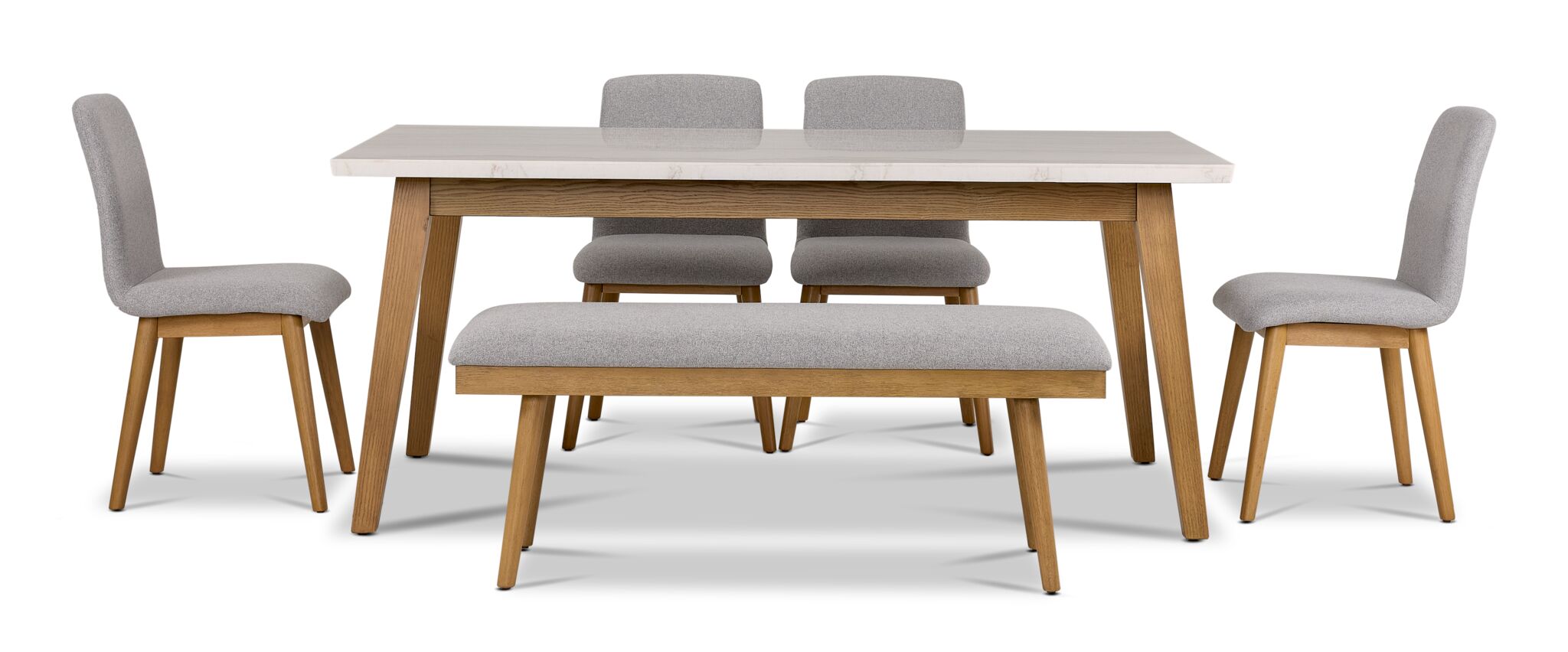 Vida 6 - Piece Dining Set- Natural Beige, Grey