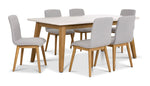 Vida 7 - Piece Dining Set - Natural Beige, Grey