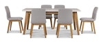 Vida 7 - Piece Dining Set - Natural Beige, Grey