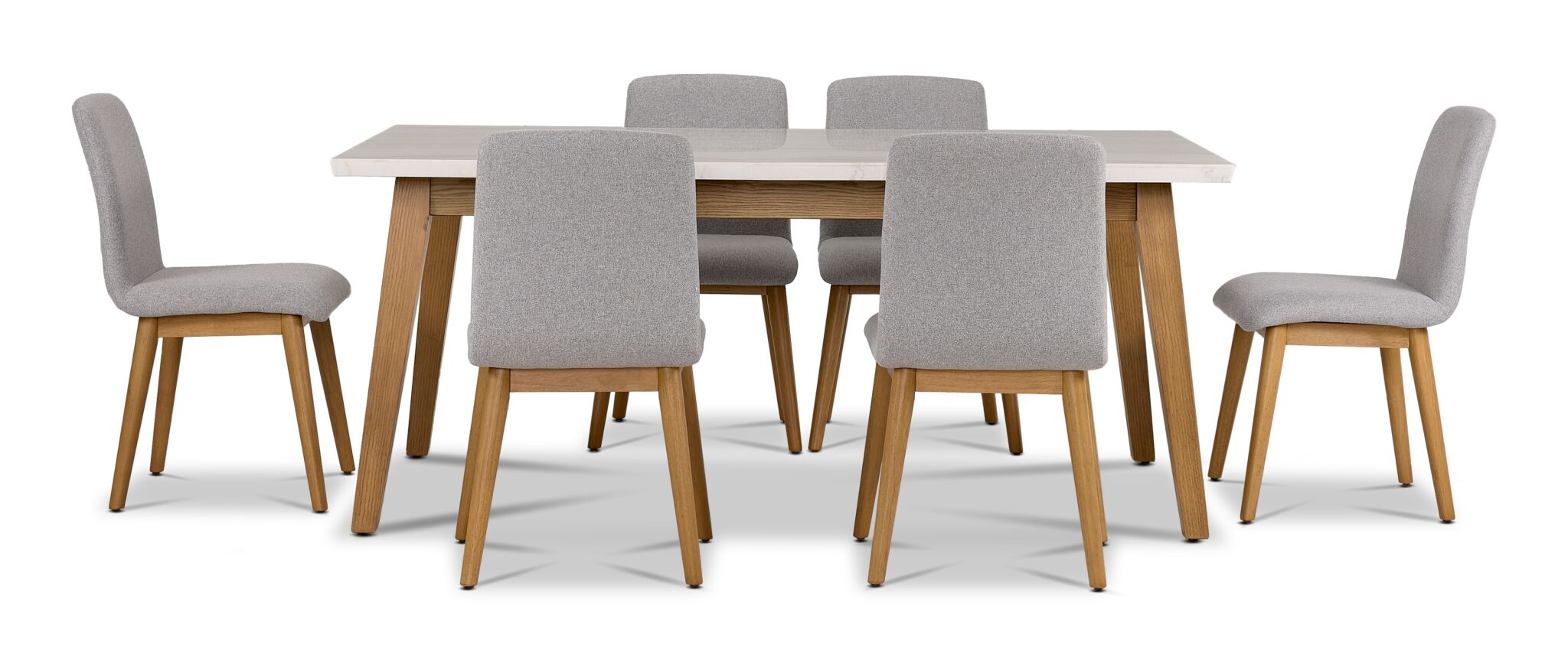 Vida 7 - Piece Dining Set - Natural Beige, Grey